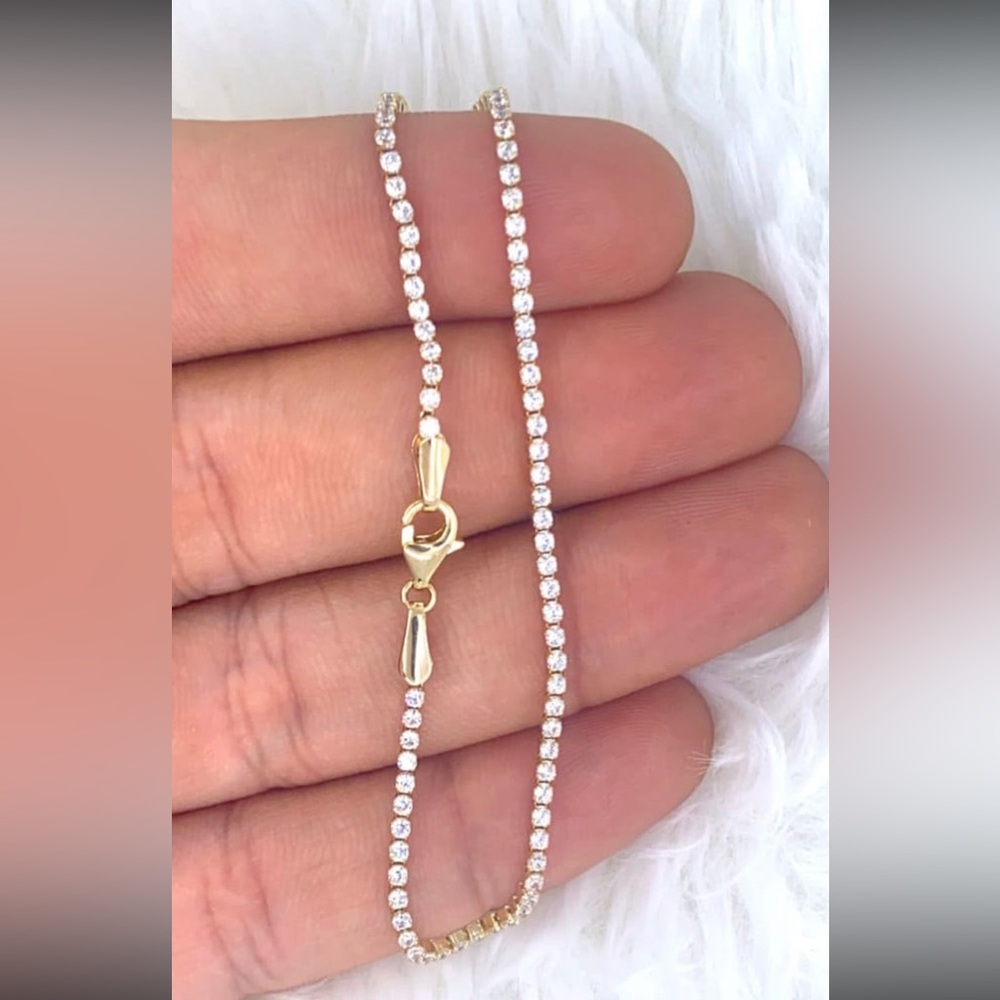 14k GOLD CZ tennis bracelet